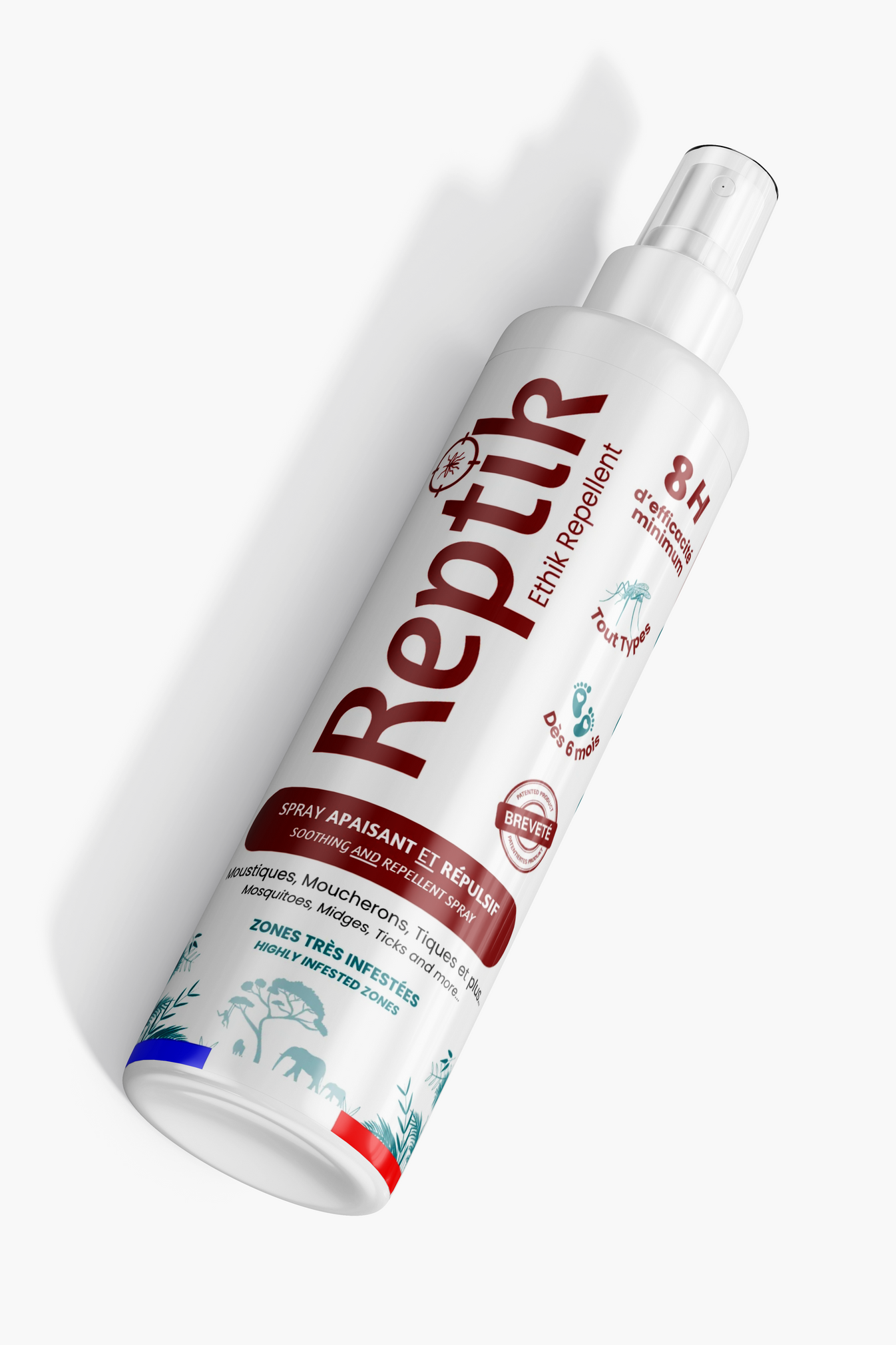 Spray anti-moustique Reptik Ultra, formule zones tropicales pour le Sénégal